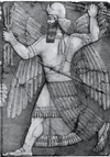 Ninurta shown in a palace relief from Nineveh