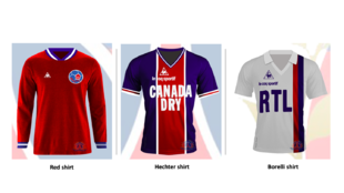 The three most iconic shirts of Paris Saint-Germain Football Club.