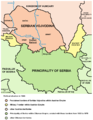 إمارة صربيا وڤويڤودينا الصربية في 1848.