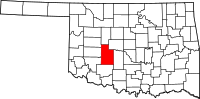 Map of Oklahoma highlighting كادو