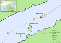 خريطة جزء من قنال كندي، وفيه الجزيرة المتنازَع عليها.