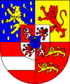 Arms of the counts, later princes of Nassau-Schaumburg, showing the county of Holzapfel-Schaumburg in the center.