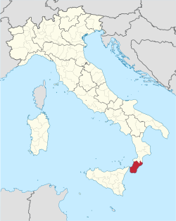 Location of the Metropolitan City of Reggio Calabria