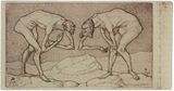 Sixth Invention: Zwei Männer, einander in höherer Stellung vermutend, begegnen sich, 1903, etching, Paul Klee Centre, Bern