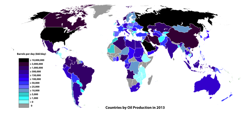 ملف:Countries by Oil Production in 2013.svg