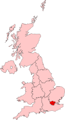 London region shown within the المملكة المتحدة