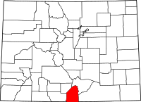 Map of Colorado highlighting كوستيلا
