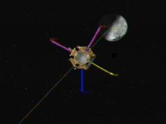 STK (Satellite Tool Kit) image of the LCROSS spacecraft after Centaur separation