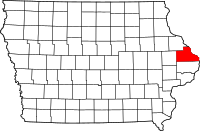 Map of Iowa highlighting