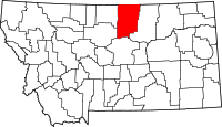 Map of Montana highlighting بلاين