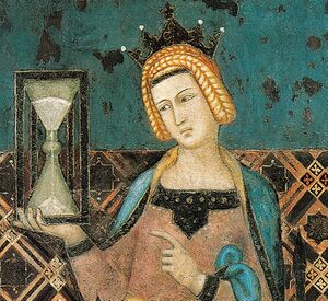 A detail from the 14th century painting Temperance by Ambrogio Lorenzetti