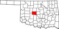 Map of Oklahoma highlighting كنيديان
