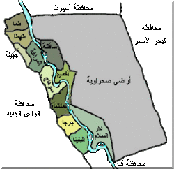 موقع مركز أخميم في محافظة سوهاج.