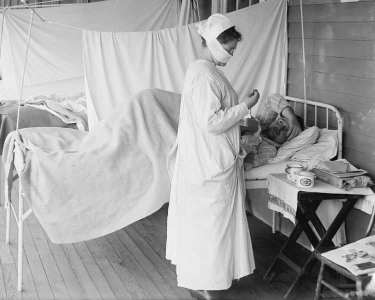 ملف:1918 at Spanish Flu Ward Walter Reed (cropped).jpg