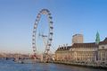 London Eye from Westminster Bridge with viewing distance 40 km/25 miles.
