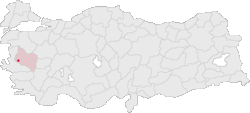 موقع مانيسا ومحافظتها في تركيا.