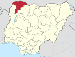 Location of Sokoto State in Nigeria