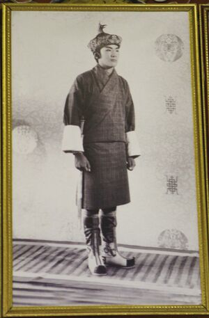 Picture of King Jigme Singye Wangchuck at Paro International Airport