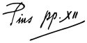 پيوس الثاني عشر's signature