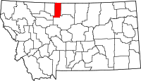 Map of Montana highlighting ليبيرتي