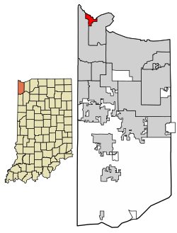 Location of Whiting in Lake County, Indiana.