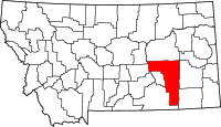 Map of Montana highlighting روزبود
