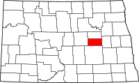 Map of North Dakota highlighting فوستر
