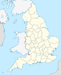 A map showing the location of the county of Bristol in England.